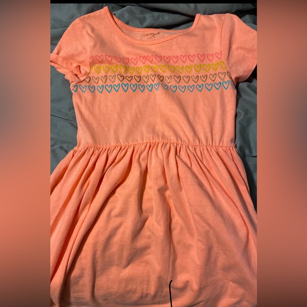 Pink tshirt dress girls size 10-12